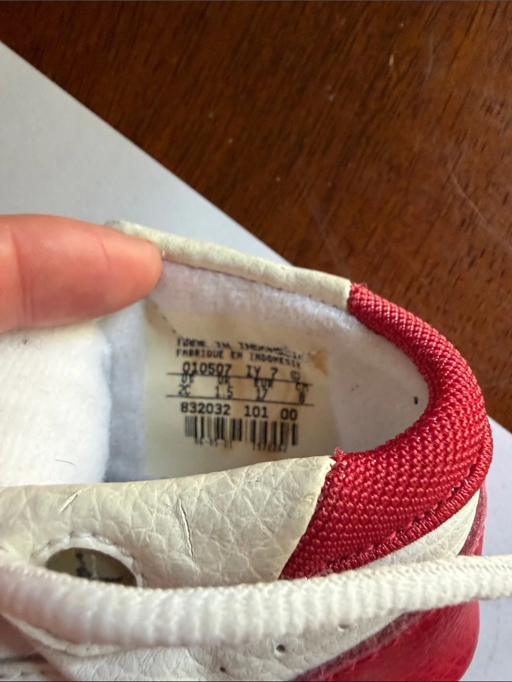 Jordan White and Red Baby Lace-Up Sneakers
